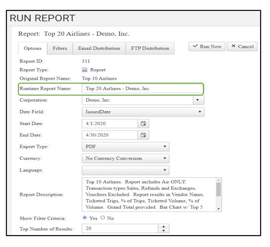 Run Report II
